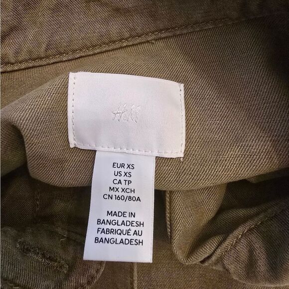 H&M Green Utility Oversized Shacket Size XS - Picture 8 of 13